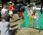 The kids fought over who got to be the one getting hit in the face with the sponge!
