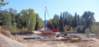 Farm to Market bridge construction over Libby Creek