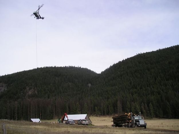 Helicopter Logging. Photo by LibbyMT.com.