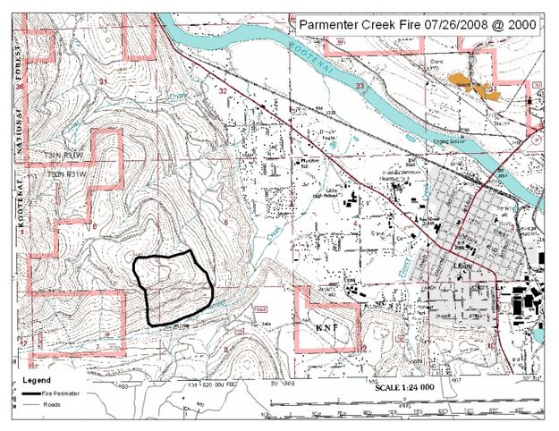 Fire Map. Photo by Kootenai National Forest.