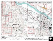 Parmenter Fire Map. Photo by Kootenai National Forest.