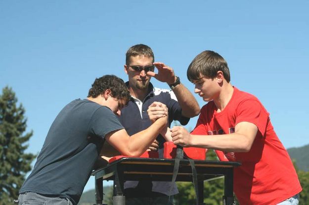 New this year - arm wrestling. Photo by LibbyMT.com.