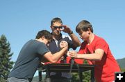 New this year - arm wrestling. Photo by LibbyMT.com.