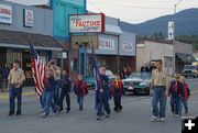 Scouts lead parade. Photo by Kootenai Valley Record.