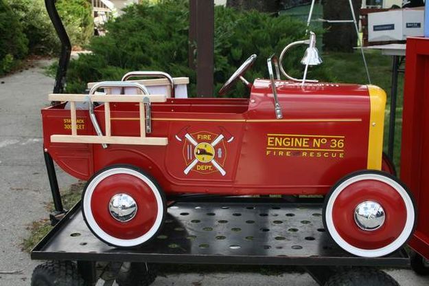 Firetruck Pedal Car. Photo by Maggie Craig, LibbyMT.com.