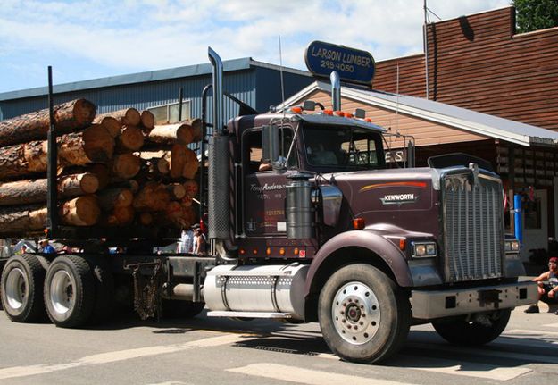 Loaded log truck. Photo by LibbyMT.com.