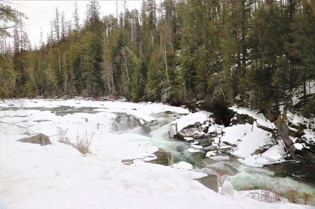 A wintry Yaak Falls. Photo by LibbyMT.com.