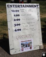 Entertainment schedule. Photo by LibbyMT.com.