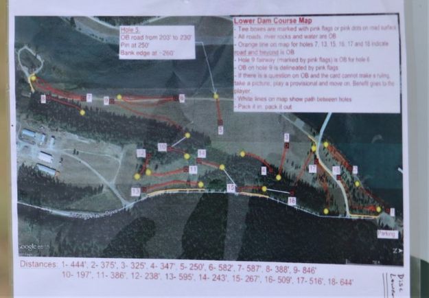 Lower course map. Photo by LibbyMT.com.