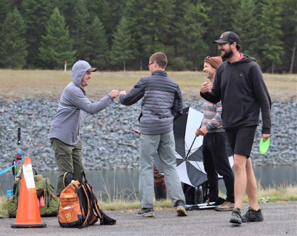 Fist bump for good luck. Photo by LibbyMT.com.