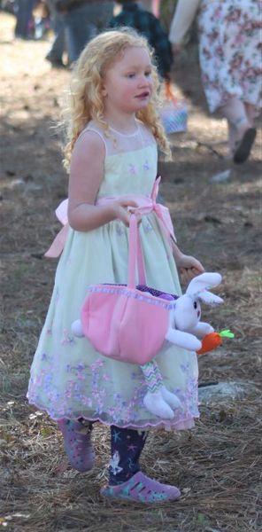 Easter dress and a bunny bucket. Photo by LibbyMT.com.