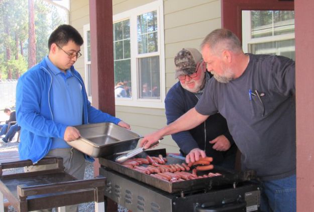 Cooking up hot dogs. Photo by LibbyMT.com.