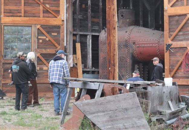 Learning about the Shay Locomotive. Photo by LibbyMT.com.