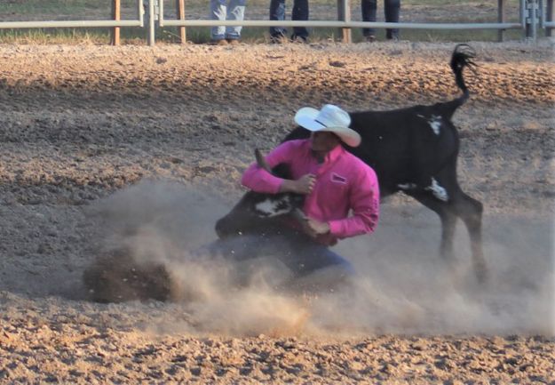 Steer wrestling. Photo by LibbyMT.com.