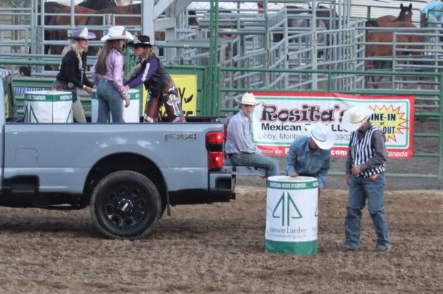 Setting up for barrel racing. Photo by LibbyMT.com.