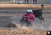 Steer wrestling. Photo by LibbyMT.com.