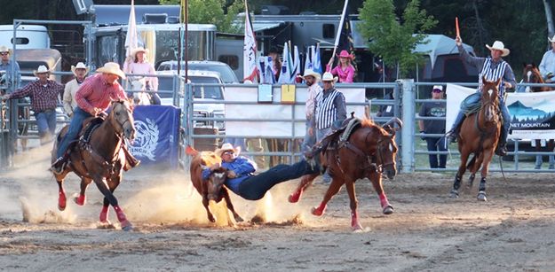Steer wrestling. Photo by LibbyMT.com.