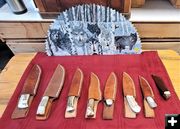 Saw blade art and knives. Photo by LibbyMT.com.