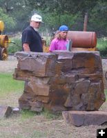 Rock slab to demonstrate drilling. Photo by LibbyMT.com.