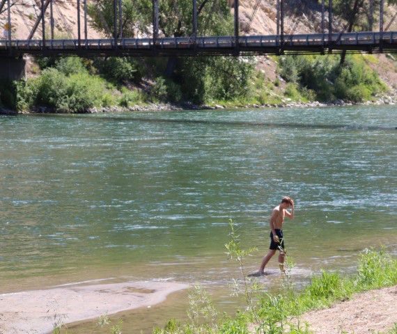 Cooling off in the Kootenai. Photo by LibbyMT.com.
