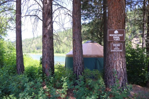 <center>Roosevelt Park</center> <center>yurt for rent</center>. Photo by LibbyMT.com.