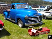 1950 Chevrolet pickup and 1959 Plymouth fire truck. Photo by LibbyMT.com.