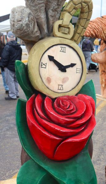 Clock/rose detail. Photo by LibbyMT.com.