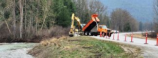Bank stabilization along the Fisher River on Highway 2
