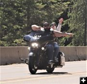 Fancy motorcycle move. Photo by LibbyMT.com.