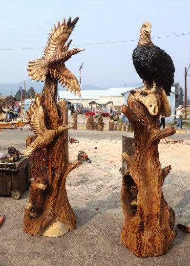Alex Pricob carvings. Photo by LibbyMT.com.