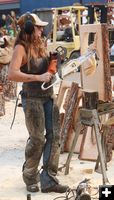 Marina working on a quick carve. Photo by LibbyMT.com.
